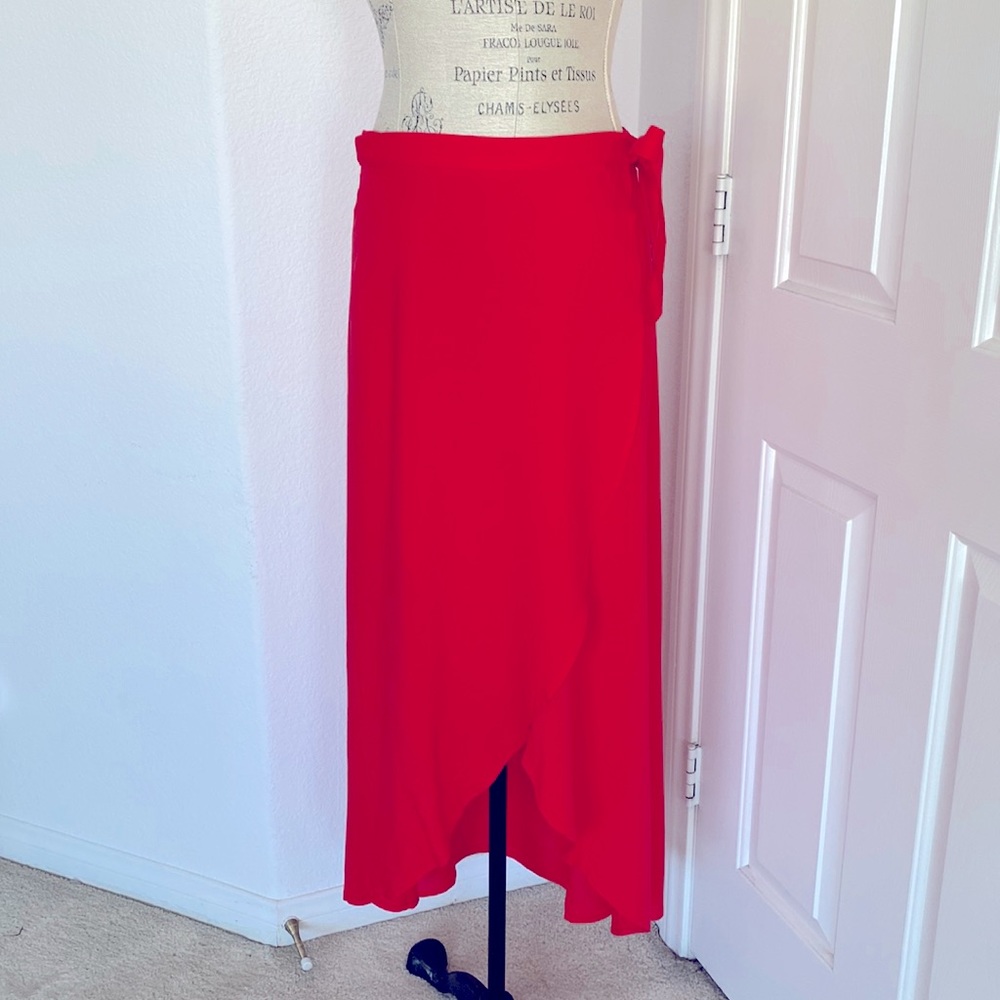 H&M Red Wrap Skirt
